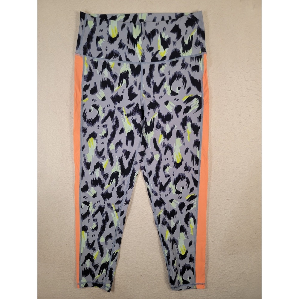 Aerie Chill Play Move Leggings Womens XL Leopard Print 7/8 Ankle 26.5" Inseam